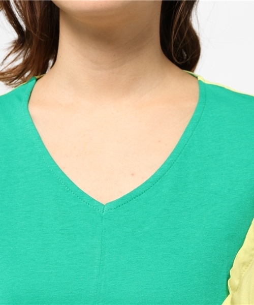 チャイハネ（チャイハネ）の「【チャイハネ】バイカラーカットソー（Tシャツ/カットソー・レディース・ブルー/イエロー/ピンク/オフホワイト・FREE）」の13枚目の写真