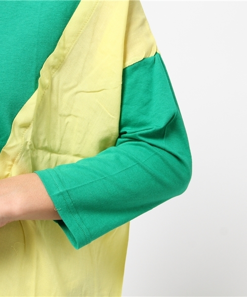 チャイハネ（チャイハネ）の「【チャイハネ】バイカラーカットソー（Tシャツ/カットソー・レディース・ブルー/イエロー/ピンク/オフホワイト・FREE）」の14枚目の写真