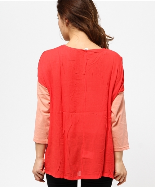 チャイハネ（チャイハネ）の「【チャイハネ】バイカラーカットソー（Tシャツ/カットソー・レディース・ブルー/イエロー/ピンク/オフホワイト・FREE）」の20枚目の写真