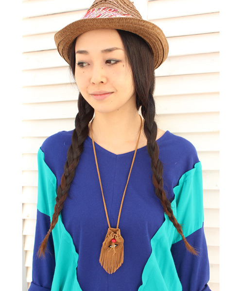 チャイハネ（チャイハネ）の「【チャイハネ】バイカラーカットソー（Tシャツ/カットソー・レディース・ブルー/イエロー/ピンク/オフホワイト・FREE）」の5枚目の写真