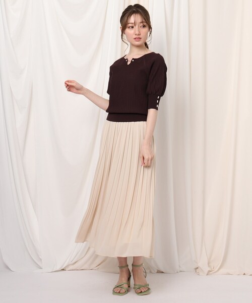 シフォンジョーゼットプリーツスカート