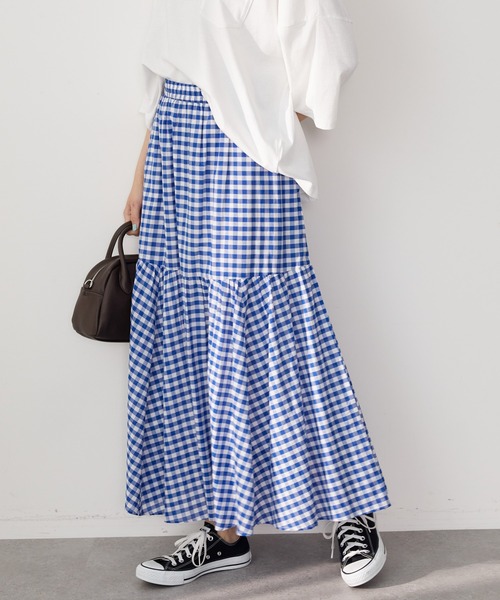 AMERICAN HOLIC(アメリカンホリック)の「丈違いティアードスカート(スカート・レディース・ブラック/ブラック系その他5/ドット/ブルー/その他14・M/L)」の3枚目の写真