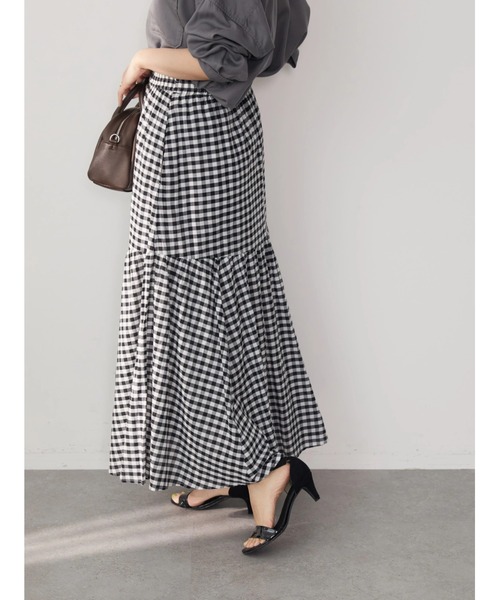 AMERICAN HOLIC(アメリカンホリック)の「丈違いティアードスカート(スカート・レディース・ブラック/ブラック系その他5/ドット/ブルー/その他14・M/L)」の7枚目の写真