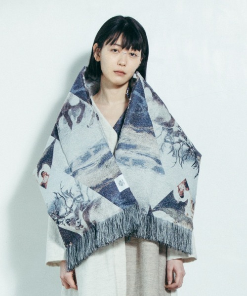 STOF Flagments JQ stole フリンジ付き STOF（ストフ）の「STOF/ストフ/Flagments JQ stole（ストール