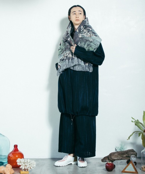 STOF Flagments JQ stole フリンジ付き STOF（ストフ）の「STOF/ストフ/Flagments JQ stole（ストール