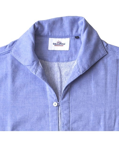 Gallipoli camiceria(ガリポリカミチェリア)の「今治バックパイル七分袖カプリシャツ(シャツ/ブラウス・メンズ・ホワイト/グレー/サックスブルー・46/48/50)」の4枚目の写真
