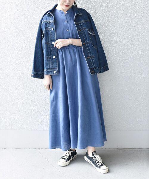 セール】*〈手洗い可能〉テレデランカットオフカラーワンピース