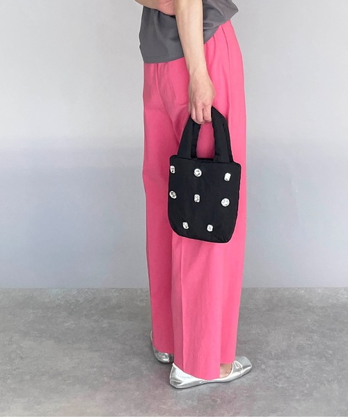 PICCIN（ピッチン）の「ビジュー付きミニバッグ（ハンドバッグ・レディース・ピンク/ブルー/グリーン/ブラック・FREE）」の2枚目の写真