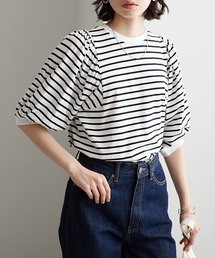 綿100%パフスリーブカットソー