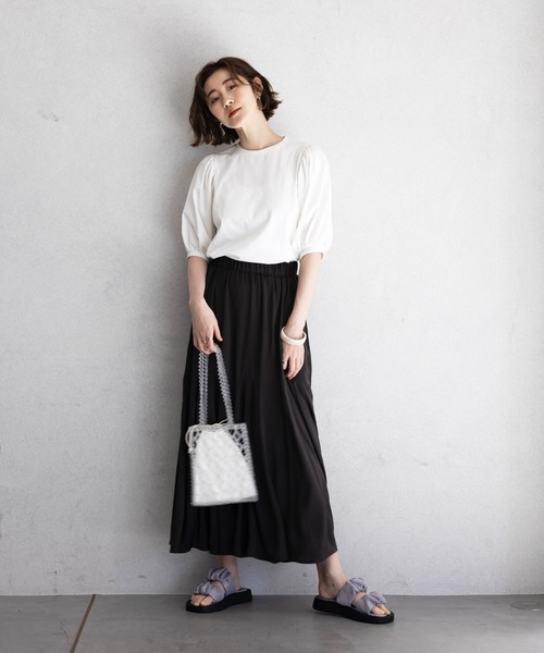 セール】綿100％パフスリーブカットソー（Tシャツ/カットソー
