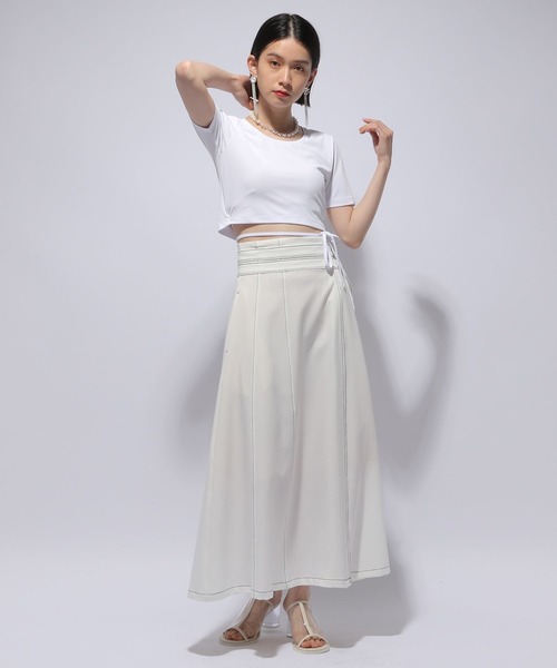 HARE（ハレ）の「ミニストリングカットソー(HARE)（Tシャツ/カットソー・レディース・ホワイト/ブラック・FREE）」の5枚目の写真