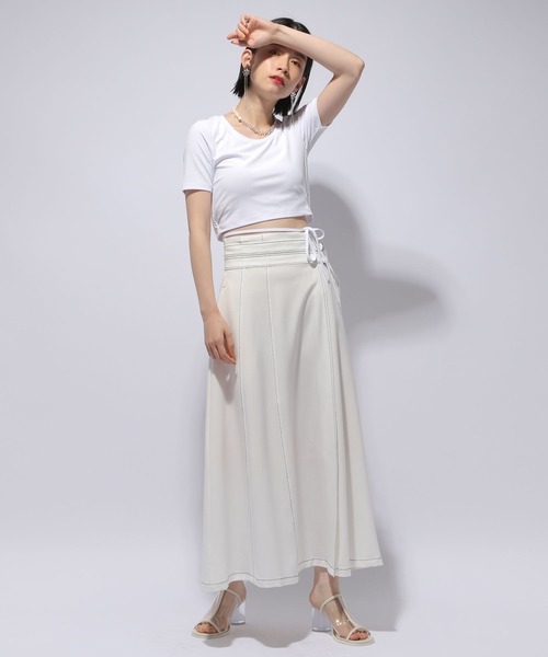 HARE（ハレ）の「ミニストリングカットソー(HARE)（Tシャツ/カットソー・レディース・ホワイト/ブラック・FREE）」の10枚目の写真