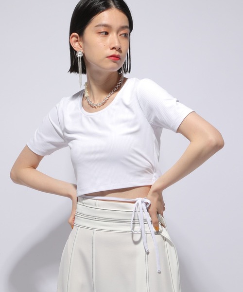 HARE（ハレ）の「ミニストリングカットソー(HARE)（Tシャツ/カットソー・レディース・ホワイト/ブラック・FREE）」の6枚目の写真