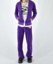 値下げ　Y2K juicy coutureネイビー ベルベット セットアップ Y2K Navy Juicy Couture Zip-Up Free Shipping - The Vintage Twin