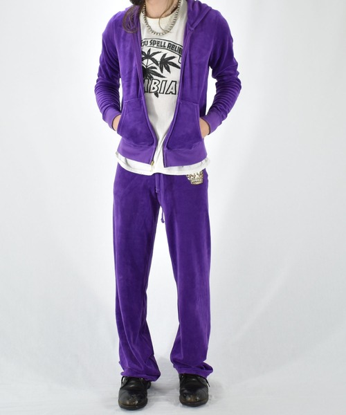 値下げ Y2K juicy coutureネイビー ベルベット セットアップ