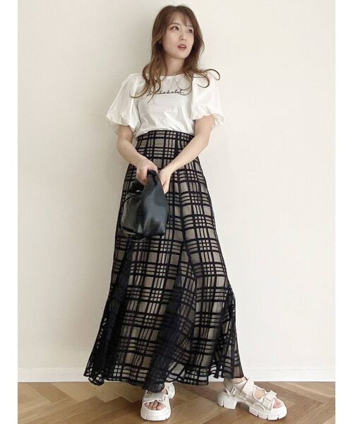 dazzlin（ダズリン）の「バルーンポコロゴTシャツ（Tシャツ/カットソー・レディース・オフホワイト/ピンク/グリーン・FREE）」の12枚目の写真