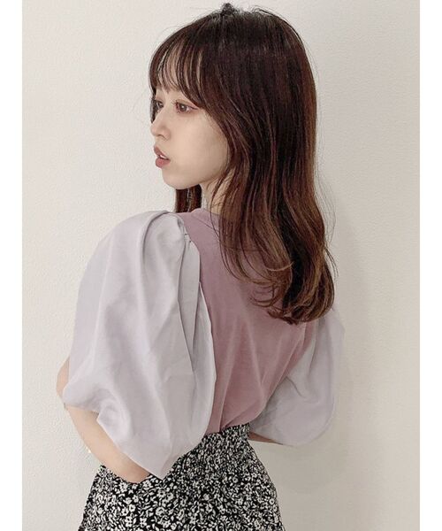 dazzlin（ダズリン）の「バルーンポコロゴTシャツ（Tシャツ/カットソー・レディース・オフホワイト/ピンク/グリーン・FREE）」の5枚目の写真