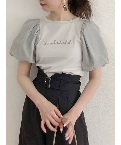 dazzlin（ダズリン）の「バルーンポコロゴTシャツ（Tシャツ/カットソー・レディース・オフホワイト/ピンク/グリーン・FREE）」の18枚目の写真