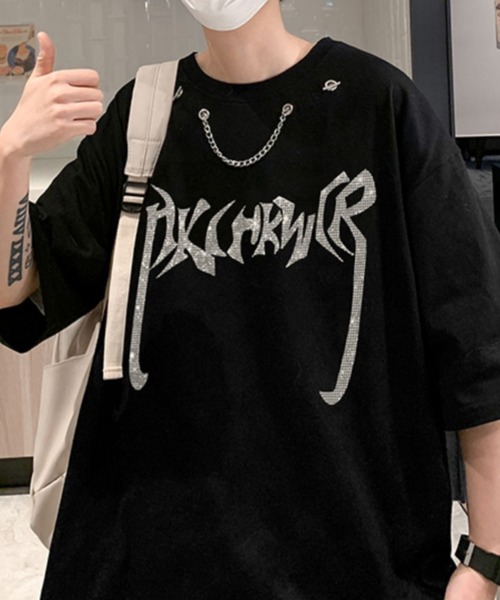 NOVESSEL(ノベセル)の「『NOVESSEL/ノベセル』ラインストーン半袖Tシャツ(Tシャツ/カットソー・レディース・ホワイト/ブラック・FREE)」の10枚目の写真