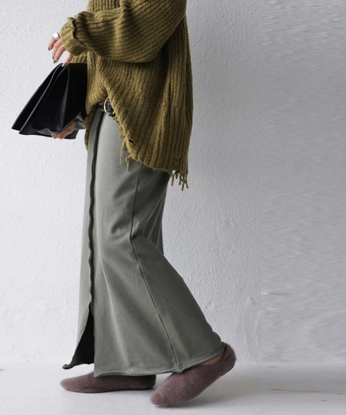 antiqua（アンティカ）の「裏毛センタースリットスカート（スカート・レディース・ブラック/ネイビー/グレー/カーキ・FREE）」の16枚目の写真