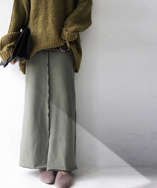 antiqua（アンティカ）の「裏毛センタースリットスカート（スカート・レディース・ブラック/ネイビー/グレー/カーキ・FREE）」の15枚目の写真