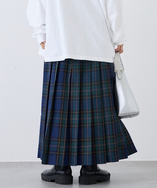 LAVEANGE(ラビアンジェ)の「タータンチェックプリーツスカート(スカート・レディース・レッド/ブラック/グリーン/ネイビー/ボルドー/グレー/チャコールグレー/イエロー・3L/L/LL/M/4L)」の15枚目の写真