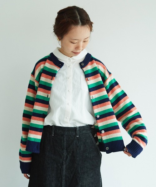 aimer le mieux（エメルミュー）の「aimer ラム/ナイロン 撚杢 クルーネックカーディガン（カーディガン/ボレロ・レディース・ブルー/グリーン/その他/サーモンピンク/キナリ・FREE）」の14枚目の写真