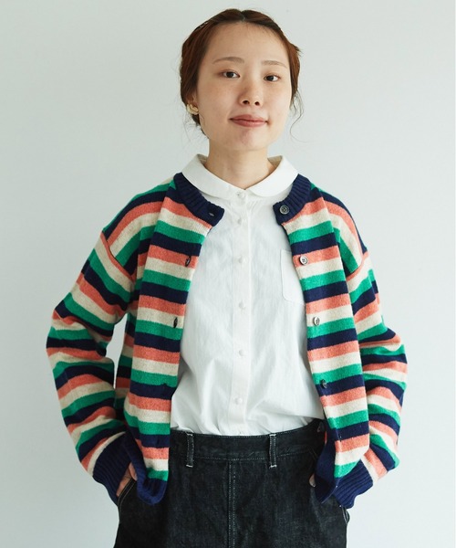 aimer le mieux（エメルミュー）の「aimer ラム/ナイロン 撚杢 クルーネックカーディガン（カーディガン/ボレロ・レディース・ブルー/グリーン/その他/サーモンピンク/キナリ・FREE）」の16枚目の写真