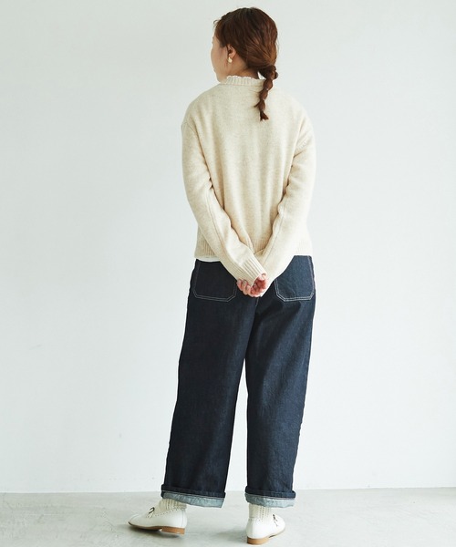 aimer le mieux（エメルミュー）の「aimer ラム/ナイロン 撚杢 クルーネックカーディガン（カーディガン/ボレロ・レディース・ブルー/グリーン/その他/サーモンピンク/キナリ・FREE）」の11枚目の写真