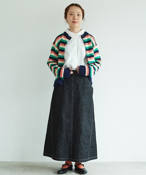 aimer le mieux（エメルミュー）の「aimer ラム/ナイロン 撚杢 クルーネックカーディガン（カーディガン/ボレロ・レディース・ブルー/グリーン/その他/サーモンピンク/キナリ・FREE）」の17枚目の写真