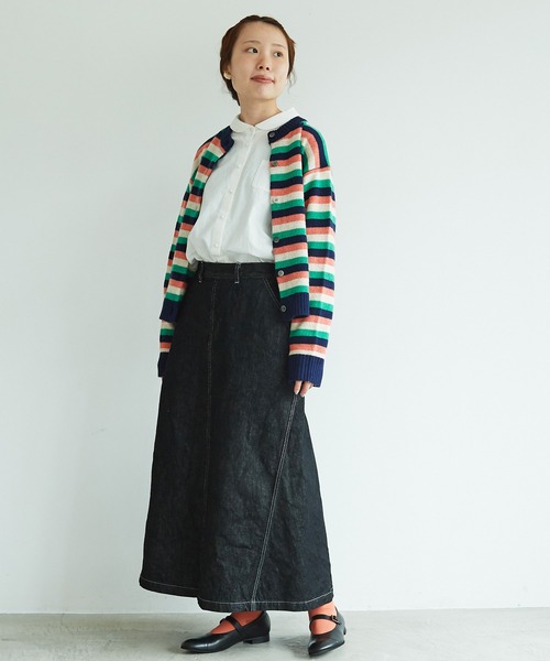 aimer le mieux（エメルミュー）の「aimer ラム/ナイロン 撚杢 クルーネックカーディガン（カーディガン/ボレロ・レディース・ブルー/グリーン/その他/サーモンピンク/キナリ・FREE）」の18枚目の写真