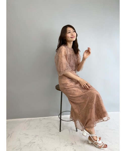 Brownie(ブラウニー)の「Brownie インナーSET フラワーチュール バルーンシアーブラウス(シャツ/ブラウス・レディース・ブラック/ブラウン/アイボリー/グレイッシュブルー・FREE)」の5枚目の写真