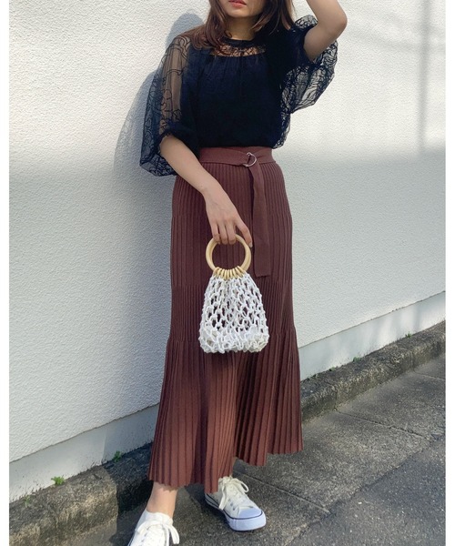 Brownie(ブラウニー)の「Brownie インナーSET フラワーチュール バルーンシアーブラウス(シャツ/ブラウス・レディース・ブラック/ブラウン/アイボリー/グレイッシュブルー・FREE)」の8枚目の写真