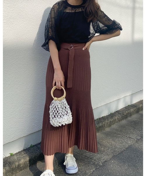 Brownie(ブラウニー)の「Brownie インナーSET フラワーチュール バルーンシアーブラウス(シャツ/ブラウス・レディース・ブラック/ブラウン/アイボリー/グレイッシュブルー・FREE)」の22枚目の写真