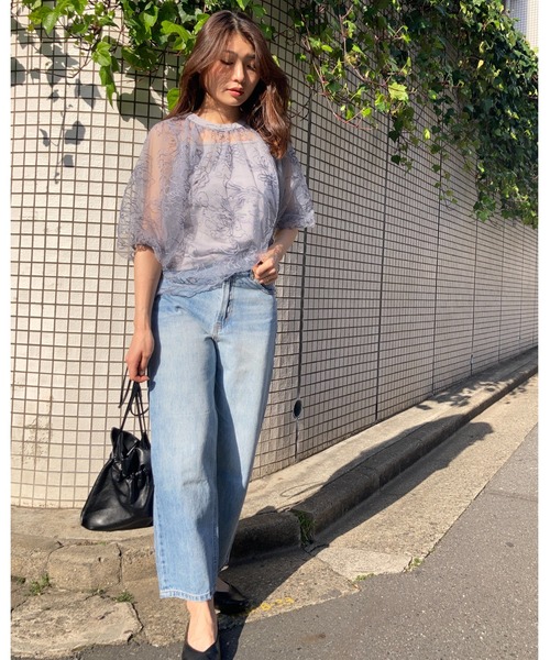 Brownie(ブラウニー)の「Brownie インナーSET フラワーチュール バルーンシアーブラウス(シャツ/ブラウス・レディース・ブラック/ブラウン/アイボリー/グレイッシュブルー・FREE)」の11枚目の写真