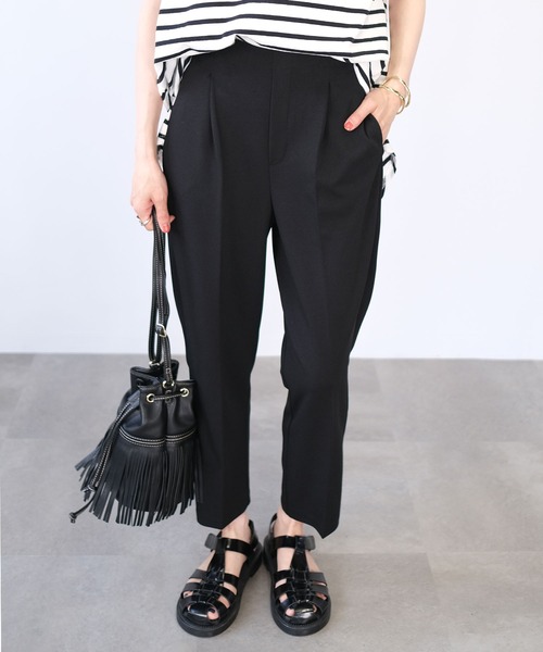 ＡＮＤＪ（アンドジェイ）の「ジョーゼットテーパードパンツ（スラックス・レディース・ブラック/ブルー/ベージュ系その他・M）」の2枚目の写真