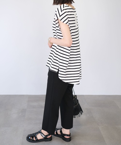 ＡＮＤＪ（アンドジェイ）の「ジョーゼットテーパードパンツ（スラックス・レディース・ブラック/ブルー/ベージュ系その他・M）」の6枚目の写真