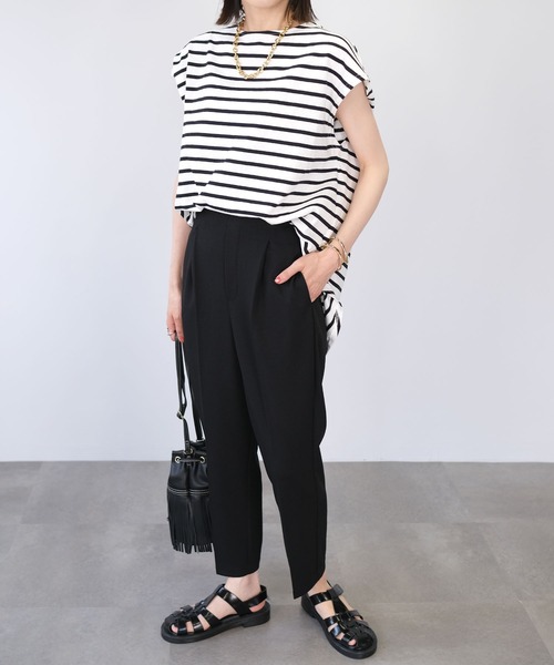 ＡＮＤＪ（アンドジェイ）の「ジョーゼットテーパードパンツ（スラックス・レディース・ブラック/ブルー/ベージュ系その他・M）」の7枚目の写真