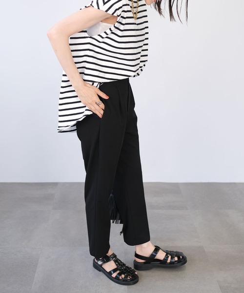 ＡＮＤＪ（アンドジェイ）の「ジョーゼットテーパードパンツ（スラックス・レディース・ブラック/ブルー/ベージュ系その他・M）」の8枚目の写真