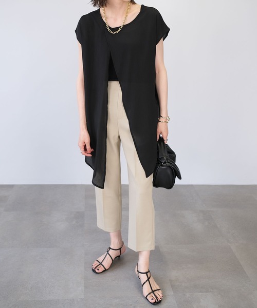 ＡＮＤＪ（アンドジェイ）の「ジョーゼットテーパードパンツ（スラックス・レディース・ブラック/ブルー/ベージュ系その他・M）」の19枚目の写真