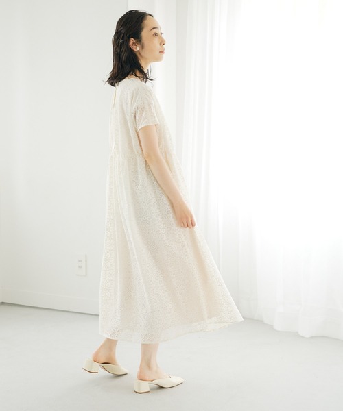 PUAL CE CIN（ピュアルセシン）の「清潔感と品の良さが漂う華やぎレースワンピース（ワンピース・レディース・ブラック/アイボリー・FREE）」の8枚目の写真