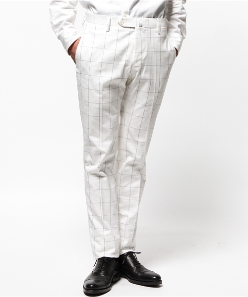 EDIFICE（エディフィス）の「◇コットンウィンドゥペン スリムテーパードパンツ（スラックス・メンズ・グレー/ホワイト/ネイビー・46/48/42/44/50）」の15枚目の写真