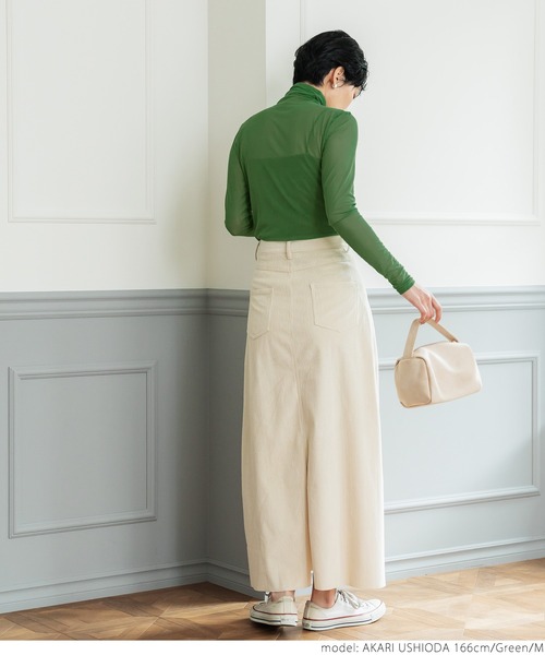 coca（coca）（コカ）の「＼新色登場／シースルーストレッチトップス（Tシャツ/カットソー・レディース・ブラック/ブラウン/ピンク/オレンジ/グリーン/アイボリー/ライトピンク/カーキ/ライトブルー・M/L）」の18枚目の写真