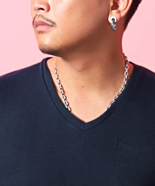 LUXSTYLE(ラグスタイル)の「無地ポケット付きVネック半袖Tシャツ(Tシャツ/カットソー・メンズ・ブラック/ネイビー/グレー/イエロー系その他/ライトピンク/ホワイト/ピンク系その他/カーキ・L/M/XL)」の13枚目の写真