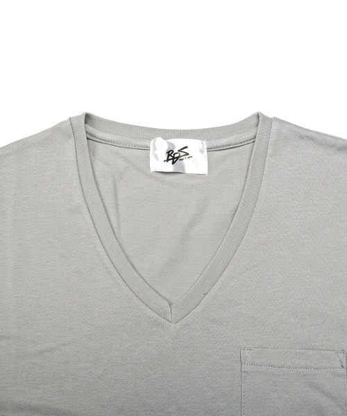LUXSTYLE(ラグスタイル)の「無地ポケット付きVネック半袖Tシャツ(Tシャツ/カットソー・メンズ・ブラック/ネイビー/グレー/イエロー系その他/ライトピンク/ホワイト/ピンク系その他/カーキ・L/M/XL)」の16枚目の写真