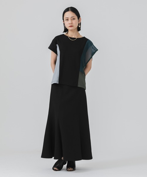 DOLLUPOOPS（ドールアップウップス）の「doll up oops アシメパッチワークプルオーバー（Tシャツ/カットソー・レディース・ブラック/カーキ・FREE）」の7枚目の写真