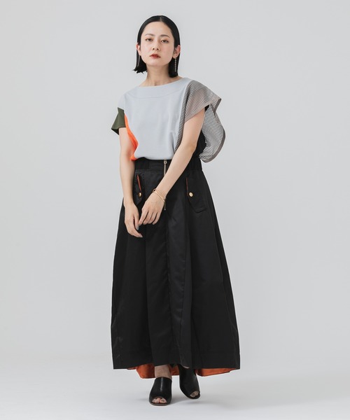 DOLLUPOOPS（ドールアップウップス）の「doll up oops アシメパッチワークプルオーバー（Tシャツ/カットソー・レディース・ブラック/カーキ・FREE）」の14枚目の写真