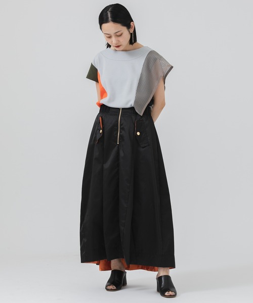 DOLLUPOOPS（ドールアップウップス）の「doll up oops アシメパッチワークプルオーバー（Tシャツ/カットソー・レディース・ブラック/カーキ・FREE）」の18枚目の写真