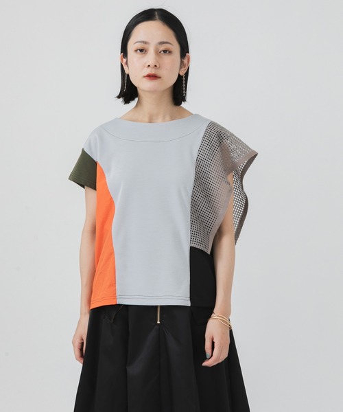 DOLLUPOOPS（ドールアップウップス）の「doll up oops アシメパッチワークプルオーバー（Tシャツ/カットソー・レディース・ブラック/カーキ・FREE）」の19枚目の写真