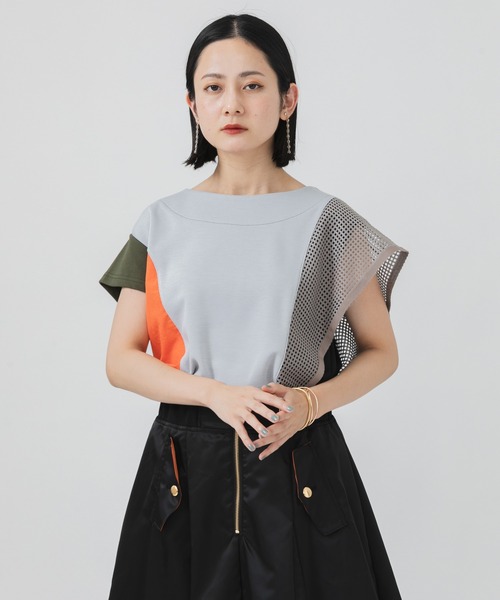 DOLLUPOOPS（ドールアップウップス）の「doll up oops アシメパッチワークプルオーバー（Tシャツ/カットソー・レディース・ブラック/カーキ・FREE）」の10枚目の写真